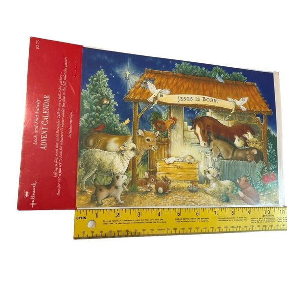 Vintage Hallmark Advent Calendar Christmas Card Envelope Look-and-Find‎ 8” x 11” - Picture 2 of 8